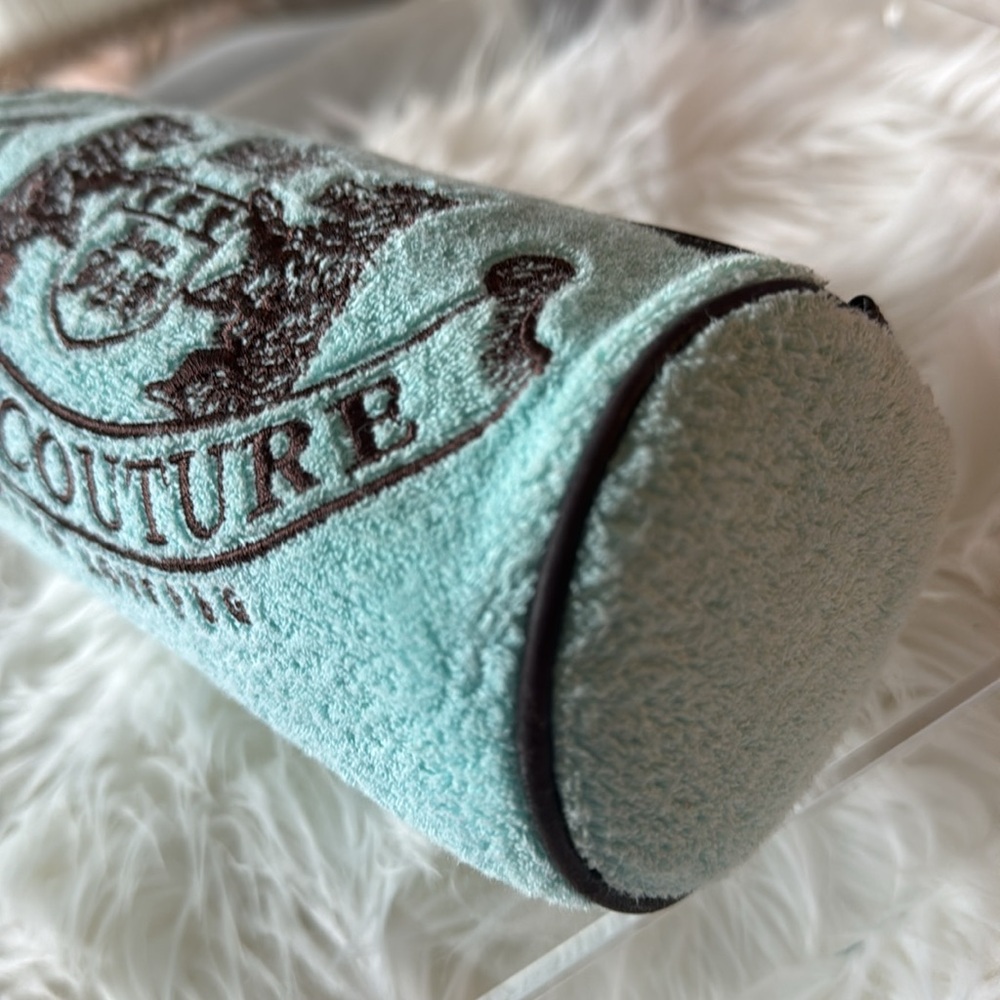 Juicy Couture Vintage Blue Terrycloth Barrel Cosmetic Bag - Picture 4 of 8